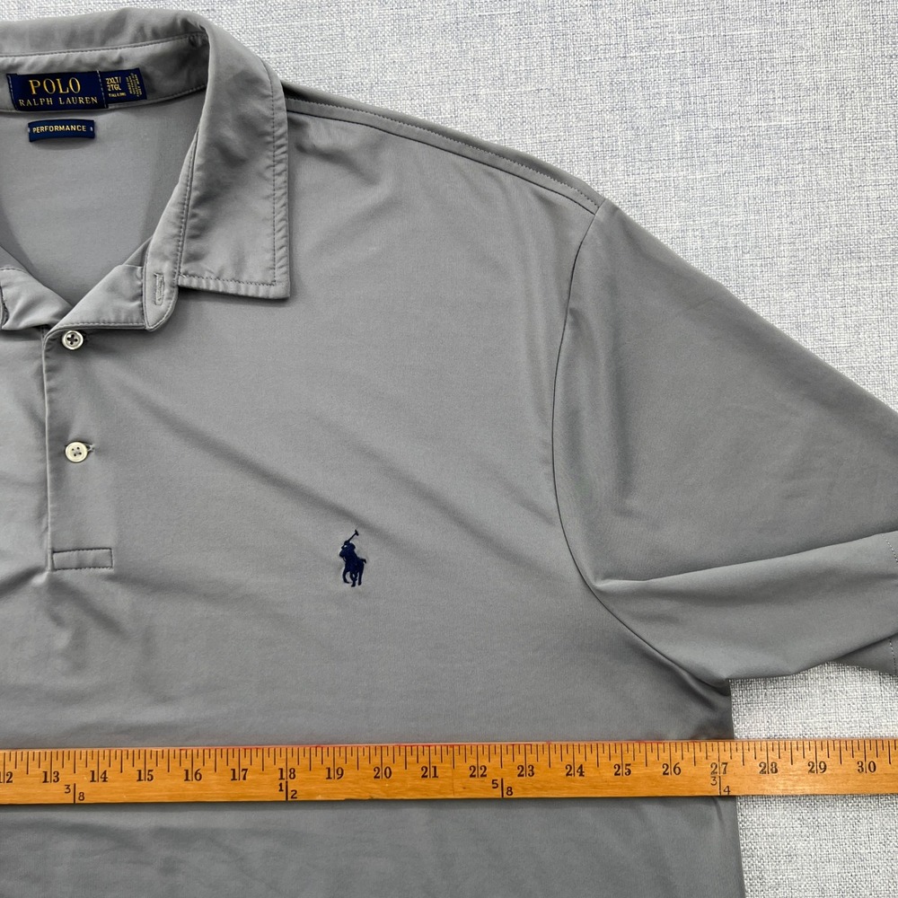 Polo Ralph Lauren Performance Polo Shirt Mens 2XLT Gray Short Sleeve Golf Preppy - Picture 6 of 9